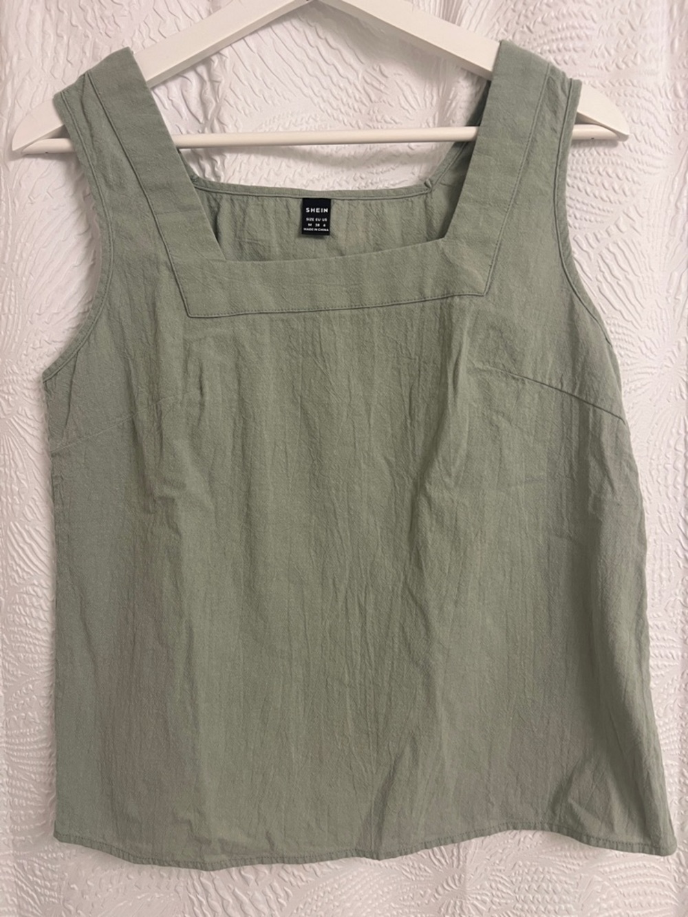 SHEIN Light Sage Square Neck Tank Top